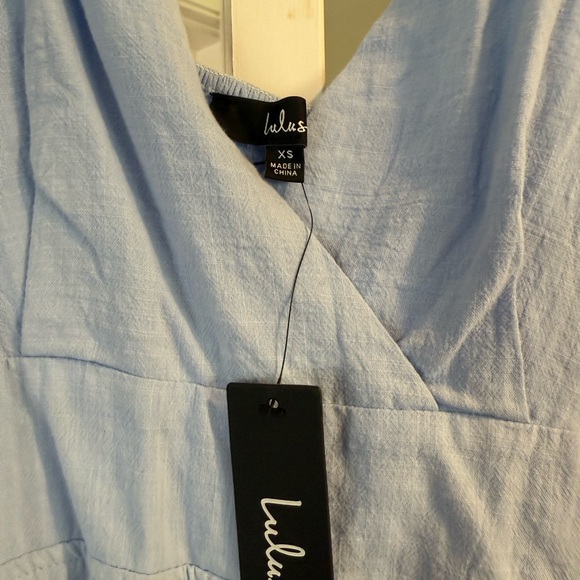 Lulu's Blue Smocked Ruffled Mini Sundress - Picture 4 of 5